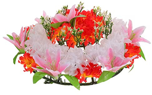 RORPOIR Künstlicher Kranz Für Grabstätten Mit Trauerblumen Hochwertiger Kunstblumenkranz Für Beerdigung Und Trauerfeiern Langlebig Und Naturgetreu