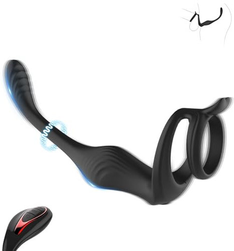 Qhysin Prostata Stimulation Männer Analvibratoren mit Dual Penisring Analplug Vibrator Sexspielzeug für die Männer 11 Vibrationsmodi Vibratorensets Anal Vibratoren Extrem Sex Spielzeug für Mann Paare