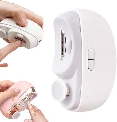 2024 Neuer Automatischer Elektrischer 3-in-1-Nagelknipser mit Polierfunktion, Sicherer und Praktischer Nagelschneider, Elektrischer Zehennagelknipser mit Zwei Geschwindigkeitseinstellungen (Weiß)