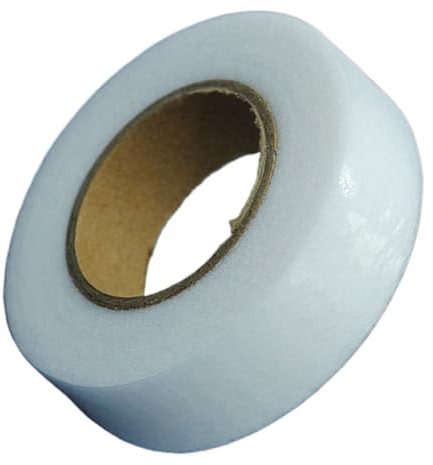 Ruban adhésif double face en tissu - Ruban adhésif multifonction - 2,5 cm x 5 m - Blanc - Pour col, manchette, ourlet, couture, réparation de vêtements