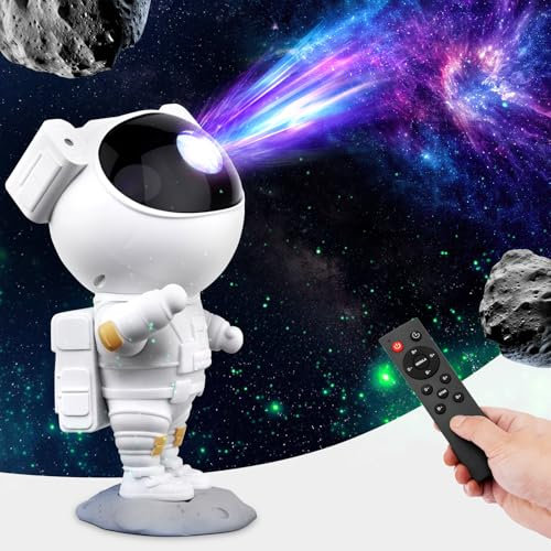 lightmance Sternenhimmel Projektor mit Astronaut, 360° Rotierende Galaxy Nachtlicht mit Fernbedienung & Timer, Beruhigendes Nachtlicht für Schlafzimmer, Raumdekor Geschenk für Kinder Erwachsene