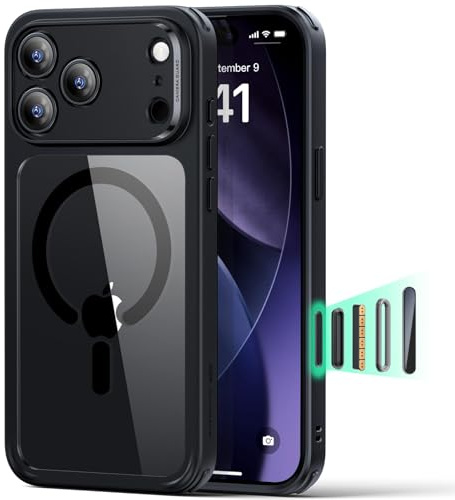 ESR for iPhone 17 Pro Case for MagSafe, Camera Control, Clear Black | Anti-Yellowing, Ultra Slim, 3X Military-Grade Drop Protection, Magnetic Phone Case, Impact Absorbing