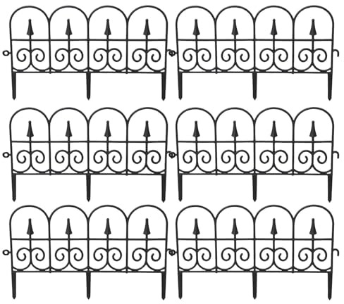 Recinzione per bordi da giardino, staccionata da giardino, picchetto 6 alberi da giardino rimovibili, resistenti alle intemperie, flessibili, decorazione per prato Dr