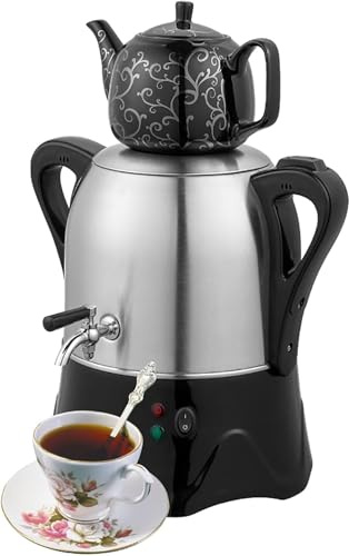 Electric Samovar Tea Maker, 2000W Fast Heating with Keep Warm Function, Perfect for Brewing Coffee and Various Teas at Home or Office