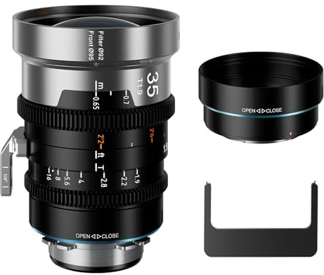 SIRUI IronStar T1.9 1.5X Anamorphic Cine Lens, 35mm Manual Focus Cinema Lens with Native PL Mount, Interchangeable EF Mount, Blue Flare