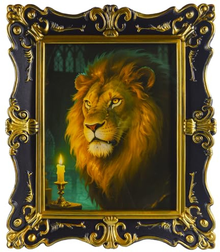 YANHUA1985 8x10 Black and Gold Vintage Picture Frame, Ornate Baroque Antique Photo Frame, Retro Gothic Lion Art Home Decor, Wall Mount & Tabletop Display for Halloween & Christmas Gift, Black & Gold