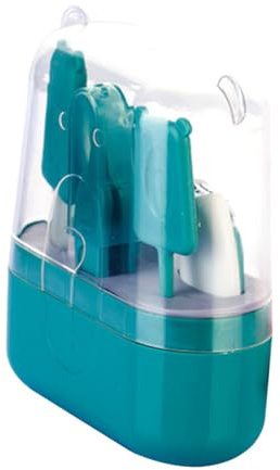 iplusmile Trousse Manucure Bébé Coupe-ongles Vert en Abs et Acier Inoxydable, Lames Arrondies et Stabilité, Boîte de Rangement pour Nourrissons et Jeunes Garçon et Filles