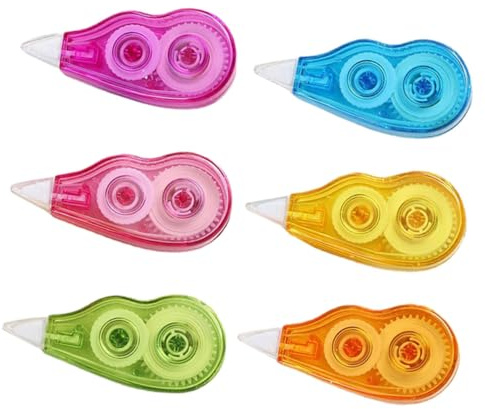 Hemobllo 6 piezas Cinta Correctora Portátil Total Cinta de Escritura para Estudiantes y Oficina Accesorio Escolar de PP Colores Surtidos
