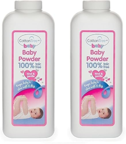 2 Pack Baby Body Powder, 100% Talc Free, for Soft and Smooth Skin Care, Dry Comfort