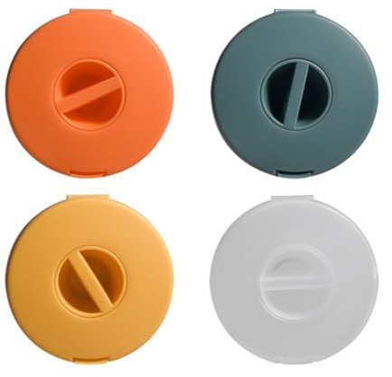 BRIGHTFUFU Avvolgicavo per Auricolari e Cavi USB 4 Pezzi Trasparente e Colorati, Scatola Portacavi Rotante per Organizzazione Scrivania e Gestione Cavi di Ricarica