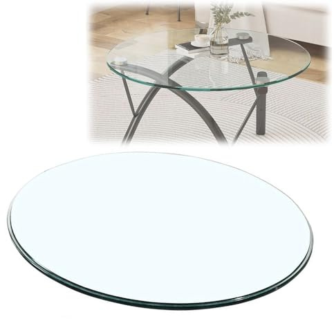 SMELEDFCFK Sobre De Mesa De Vidrio Templado Redondo 55cm 60cm 65cm 70cm 75cm 80cm 85cm 90cm 95cm 100cm Mesa De Cristal Trasnparente Tablero De Vidrio Repuesto(95cm(37in))