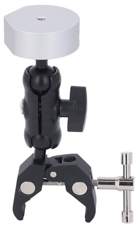 Generic Adatto per Mini Supporto con Morsetto Ad Angolo Regolabile per Moto , Supporto da Palo Portatile Adatto per Mini Parabola Satellitare, Lega di Alluminio CNC, per Portapacchi per Auto