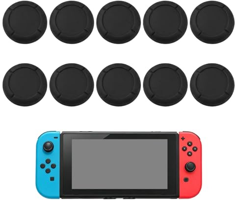 Fundas compatibles con Nintendo Switch OLED, 5 Pares de Tapas de Pulgar en Silicona, empuñaduras analógicas, artículos de protección y Confort para Juego, recambios para mandos