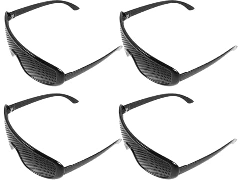 TOVINANNA 4 Stück Rasterbrille für Augentraining mit Korrektur Tragbar und Kunststoff Schwarz für Täglichen Gebrauch und Verschiedene Outdoorsportarten