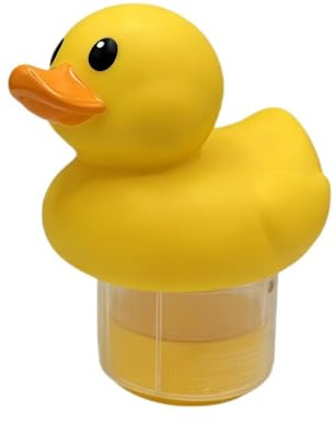 Flotteur pour Galet De Chlore Piscine en Forme De Canard – Convient Aux Comprimés De 1 Ou 3 Pouces, avec Libération Réglable Et Protection UV – Diffuseur De Chlore Flottant pour Piscine, Spa
