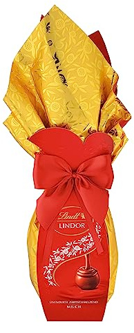 Lindt Schokolade LINDOR Präsent-Ei | 300 g | Geschenkverpackung mit LINDOR Eiern Vollmilch mit zartschmelzender Füllung | Oster Schokolade | Schokoladengeschenk | Ostereier | Schokoeier