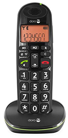 Doro PhoneEasy 100w Téléphone sans Fil DECT pour Seniors avec Grandes Touches et Son Amplifié (Noir X 1) [Version Française]