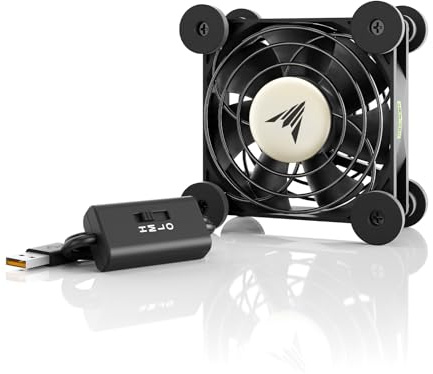 AC Infinity MULTIFAN S1, Quiet 80mm USB Fan, UL-Certified for Receiver DVR PlayStation Xbox Computer Cabinet Cooling