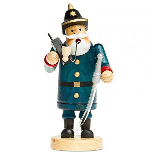 SIKORA RM-A Räuchermännchen aus Holz 3 Größen Verschiedene Motive, Farbe/Modell:A09 blau - Feuerwehrmann, Höhe in cm:Höhe ca. 15 cm