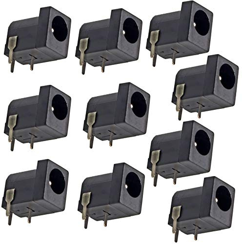 DIKAVS Breadboard-Friendly 2.1mm PCB Mounting Female DC Power Barrel Jack (Pack of 10)