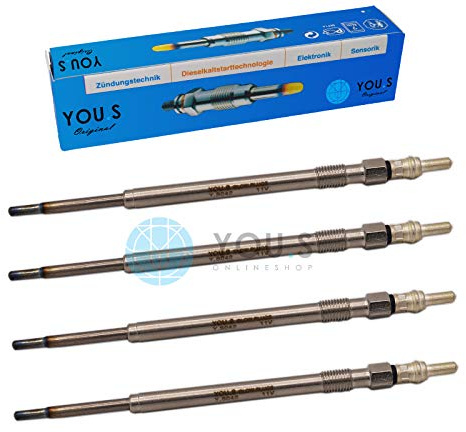4 Stück YOU.S Original Glühkerzen Länge: 152,5 mm Spannung: 11,0 V - 500351992