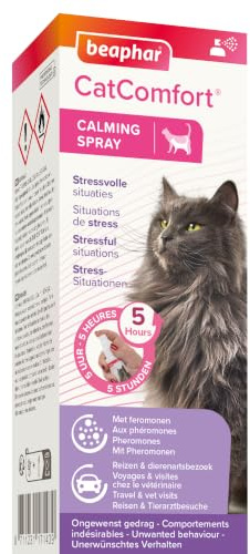 Beaphar – CATCOMFORT® – Spray calmant aux phéromones pour Chat – Réduit Le Stress et Les comportements Non désirés sans dépendance ni Somnolence – Flacon 60 ML = 428 pulvérisations