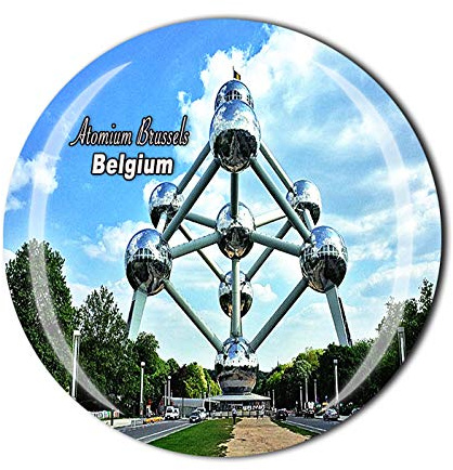 Atomium Brüssel 3D Belgien Souvenir Kühlschrankmagnet Kristallglas Magnet Tourist Reise Souvenir Sammlung Geschenk Magnetaufkleber Home Küche Dekoration