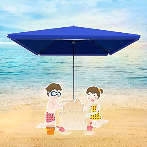 CHFQ Ombrellone da Spiaggia Grande ombrellone per ristoranti all'aperto Protezione Solare Ombrellone da Giardino Impermeabile Ombrello Blu Rosso 2.5X3.2m 3X3m
