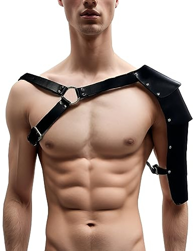 ZUYPSK Herren Verstellbare Leder Body Brust Harness Harnisch Geschirr Panzer Rüstung Männer Schulterschutz Bandage Gurt Schulterpolster Shoulder Pad Schultergurt Gladiator Soldat Kostüm