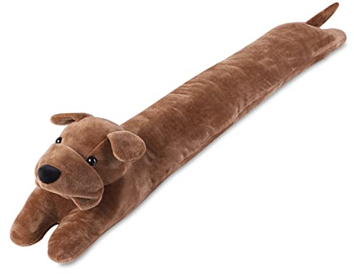 SANFERGE Zugluftstopper für Hunde unter der Tür, strapazierfähig, 1.4 kg, 86.4 cm, dekorativer Stoff, Tür-Zugluftstopper, Tierwetterabisolierung, reduziert Lärm und Luftstopper, Kaffee