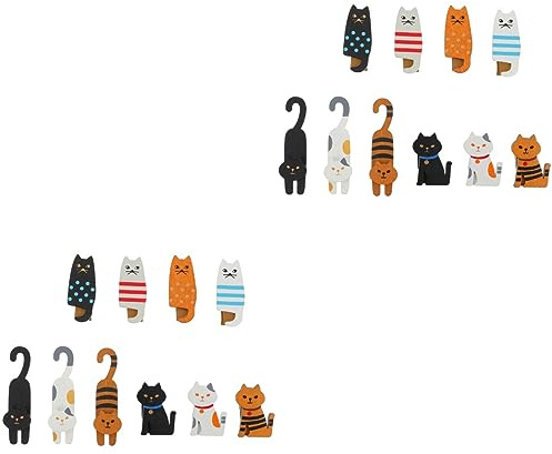 Cabilock 20pezzi Mollette per Abbigliamento Forma di Gatto da Legno Clip per Foto e Snack Decorazioni per La Casa Versatili e Simpatiche