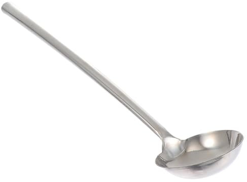 HOMSFOU 1pc Stainless Steel Cooking Spoon Handle Ladle for Stir-Frying and Serving for Home and Canteen Use Lightweight and Multifunctional Cooking Utensil