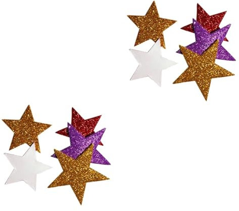 ibasenice 420 Stk kreativität kreativekraft tapetenablöser starw Glitzerstern Konfetti kinderzimmer dekor Hintergrund Bubble Flash-Wandaufkleber fünfzackiger Sternaufkleber Blase Requisiten