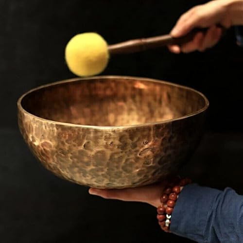 Amilav Collections Tiger Antique Klangschale, 30,5 cm groß, tibetische Heilung und Meditation, Therapie