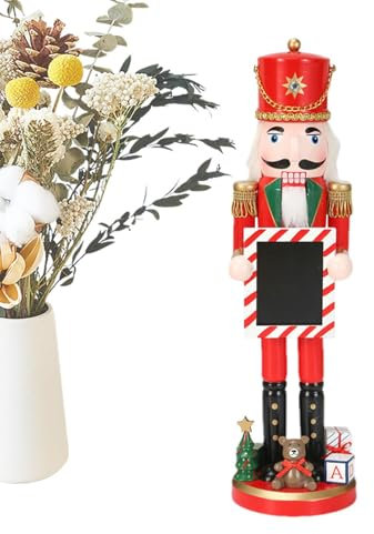 Figurines de Casse-noisette de Noël - Jouet casse-noisette de Noël en bois - Figurine de casse-noisette - Jouet - Blanc festif