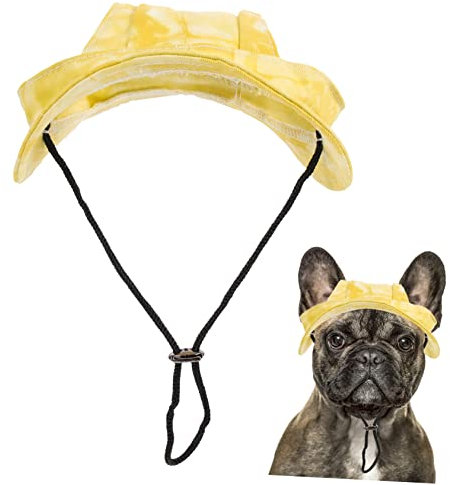 YARNOW 2St Haustier-Baseballmütze Hundemützen für kleine Hunde Hundesonnenhut für kleine Hunde Hundeschal hundemantel Dog Raincoat Sonnenhüte für Welpen Sonnenschutzhüte Baumwolle Yellow