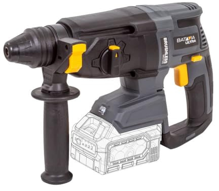 Batavia SDS+ Marteau perforateur sans balais 18 V avec batterie 5,0 Ah / chargeur 2,4 Ah – Convient pour percer et buriner dans la pierre, le béton, la brique et la maçonnerie – Ultra