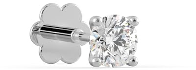elitebox Nasenpiercing-Ring 18k vergoldet 925 Silber Diamant Labret-Stift-Ring Ohrring Tragus Helix Internally Gewindesystem Hypoallergen für Frauen D-Farbe VVS-Qualität 16G (0.25, carats)