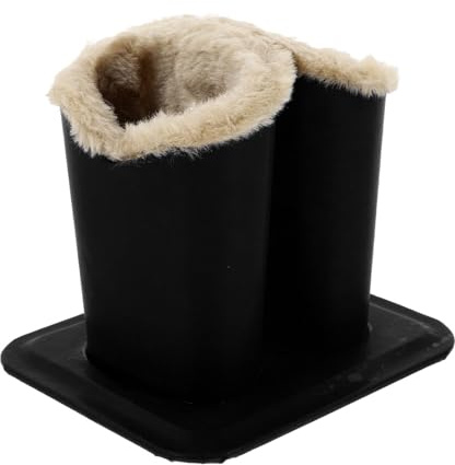 HOOTNEE Présentoir à Lunettes Double en Cuir Noir, Doublure Peluche Protectrice, Porte-Lunettes Décoratif pour Bureau et Chambre