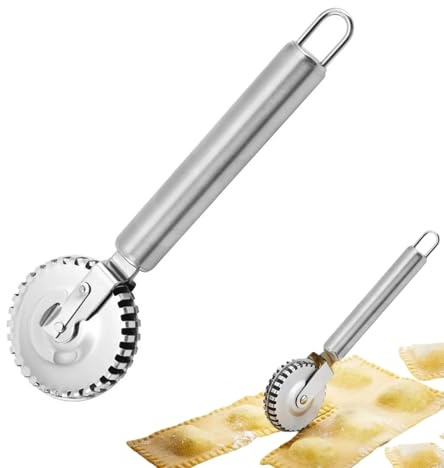 NOPVUFA Cortador De Pizza, Cortador de Masa En Acero Inoxidable, para Tortellini Pizza Herramienta De Borde Dentado, Utensilio para Casa Y Cocina
