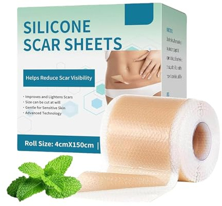 Nastro adesivo in silicone per cicatrici, rotolo di cerotti per cicatrici, cerotti in silicone di grado medico riutilizzabili per cicatrici, lavabili, fogli in silicone per cicatrici per la guarigione