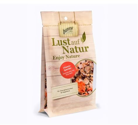 Bunny Nature Lust auf Natur Vitamin-Spender Gemüse-Mix mit Rote Bete | 1 x 50 g | Einzelfuttermittel für Zwergkaninchen und Nagetiere | Rote Beete mit hohem Vitamin B Gehalt