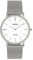 Oozoo Vintage Damenuhr mit massivem grobmaschigem Edelstahl Milanaise Metallband 36 MM Silberfarben/Weiss C9902