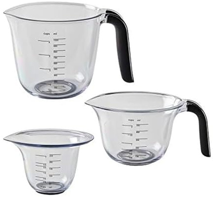 KitchenAid KQ298OSOBA Gourmet Set of 3 Measuring Jugs, Onyx