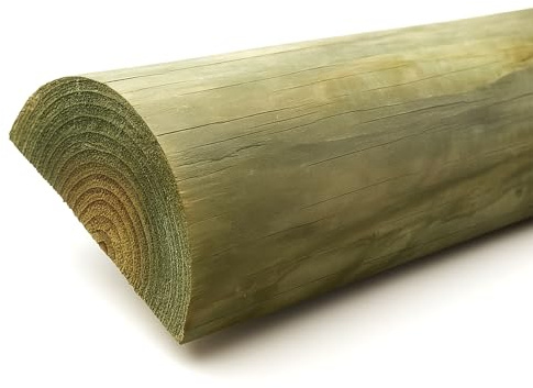 Gartenwelt Riegelsberger Querriegel halbrund Ø 9 cm Länge 160 cm Kiefer | Zaunriegel Kiefernholz imprägniert Zaunbau Gartenbau Langlebigkeit Pflegeleicht Witterungsresistenz Dekorative Optik