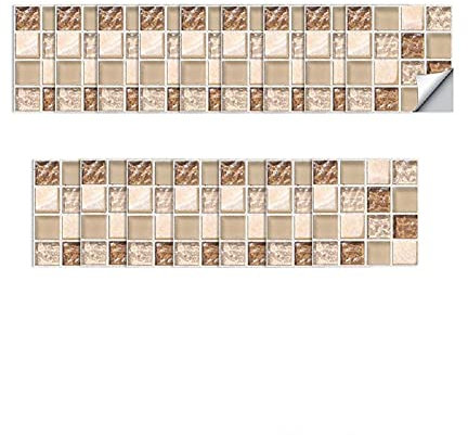 CONPHERON Mosaico Adhesivo de Azulejo para Cocina Baño Pegatinas de Baldosas Stickers Azulejos Adhesivos, 10X10cm, 20 hojas, Mosaico 4