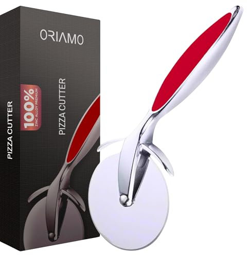 Oriamo® Pizzaschneider – Profi Pizza Cutter mit Fingerschutz | Eleganter & Langlebiger Edelstahl Pizzaroller | Präzises Schneiden, Spülmaschinenfest – Für Dein Ultimatives Schneideerlebnis