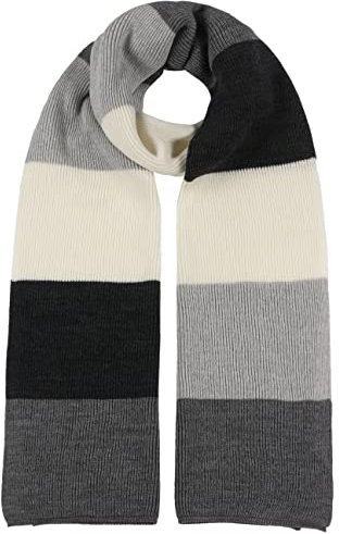 LIERYS Merino Block Stripes Schal Gestreiftes Design Winterschal Merinowolle-Mix Damen Herren Made in Germany Herbst Winter anthrazit One Size