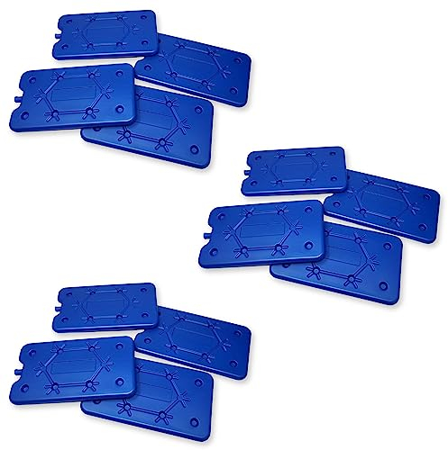 ToCi 12 x Kühlakku je 400 ml – Flache Kühlelemente für Kühltasche & Kühlbox - Dünne Kühlakkus BPA-frei & lebensmittelecht - Wiederverwendbare Kühlpads für Picknick, Reisen & Outdoor