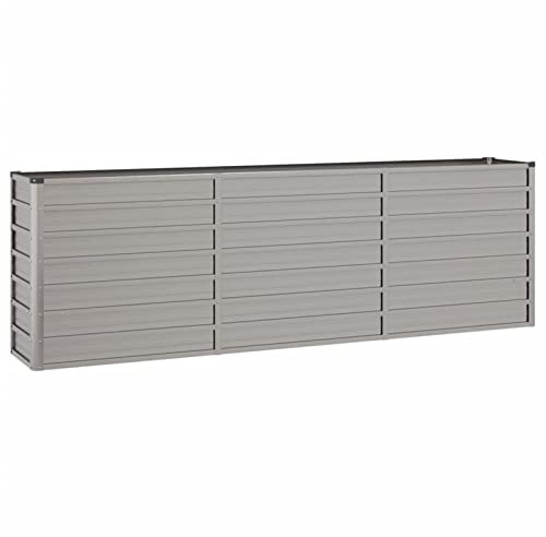 Tidyard Jardinière de Patio Pot de Fleurs Jardinière de Jardin Support pour Plantes Bacs à Fleurs Acier corten Gris 240x40x77 cm